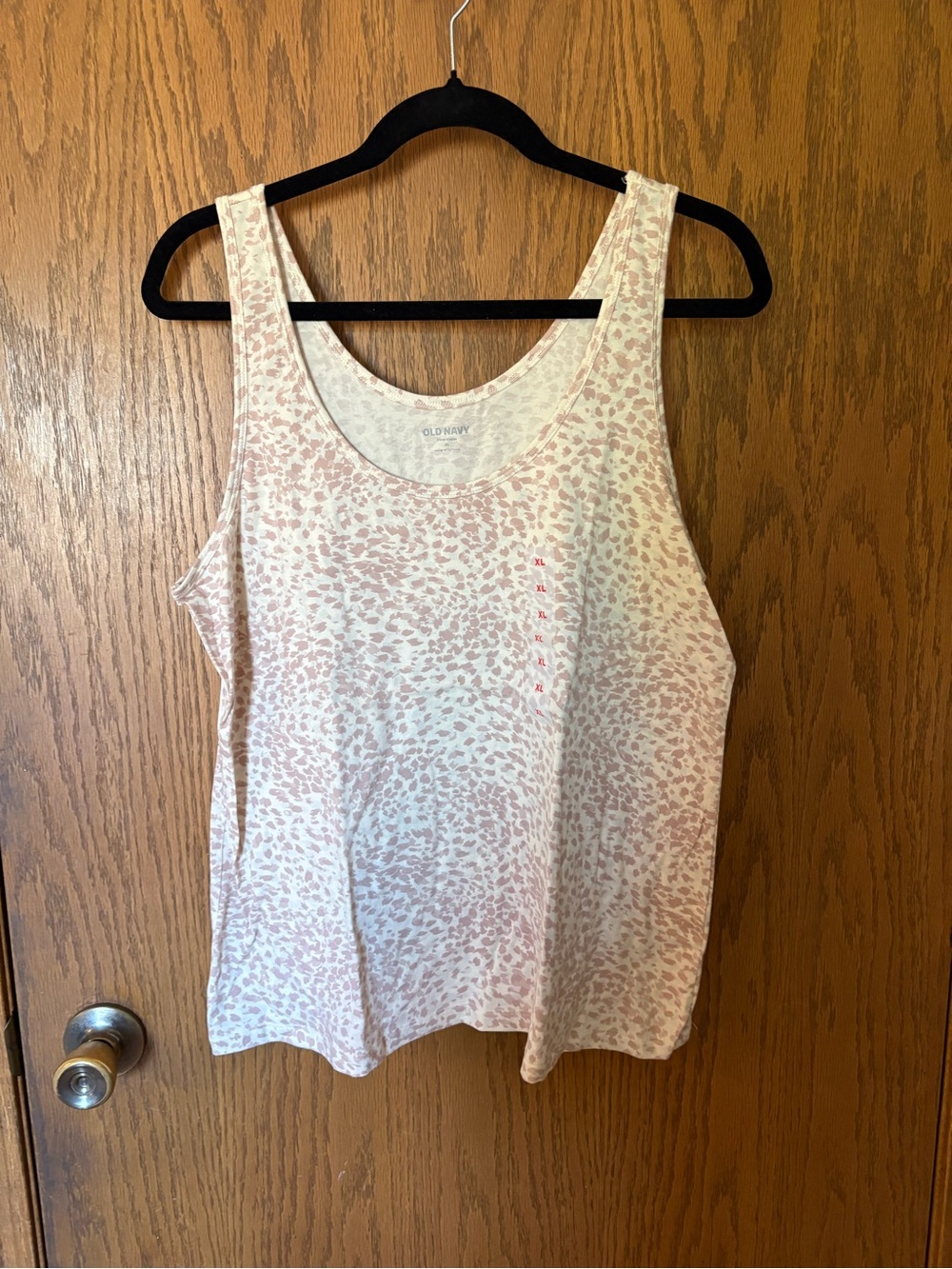 New Old Navy Pink and Cream Leopard-Print Tank Top